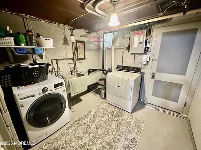 8 Spruce St, Toms River, NJ 08753 - laundry area with washing machine and dryer and electric panel