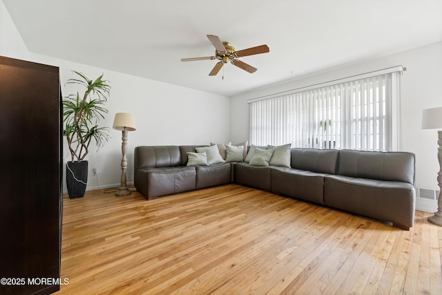952 Stafford Dr, Toms River, NJ 08753 - living room featuring light wood-style floors and a ceiling fan