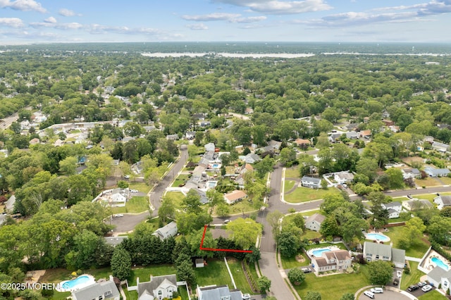 952 Stafford Dr, Toms River, NJ 08753 - aerial view of residential area featuring property parcel outlined and a pool