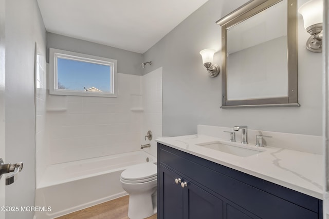 26 Nevada Dr, Hazlet, NJ 07730 - full bath featuring vanity, shower / bathtub combination, toilet, and wood finished floors