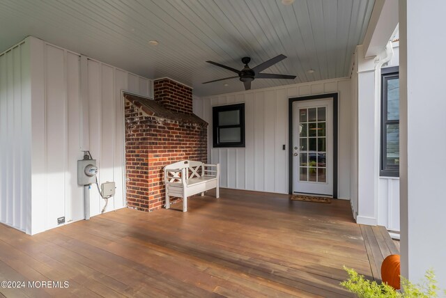 137 Church St, Fair Haven, NJ 07704 - porch with a ceiling fan
