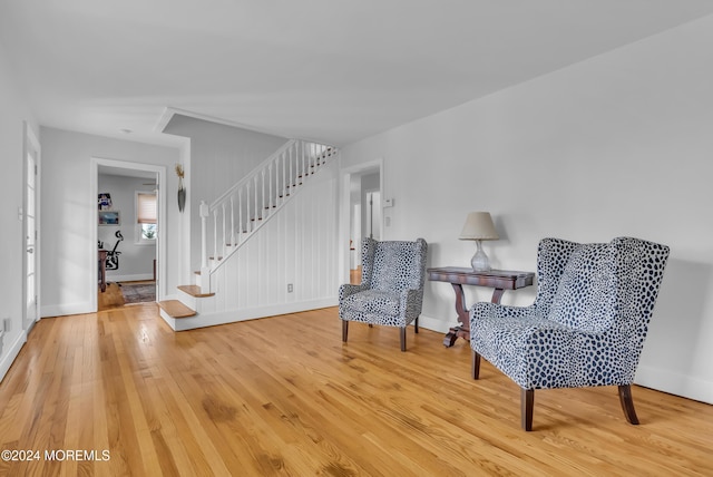 137 Church St, Fair Haven, NJ 07704 - living area with wood finished floors and stairway