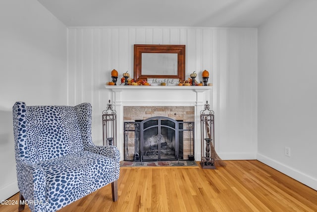 137 Church St, Fair Haven, NJ 07704 - living area featuring wood finished floors and a fireplace