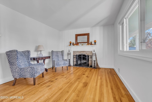 137 Church St, Fair Haven, NJ 07704 - living area with a fireplace and wood finished floors