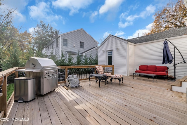 137 Church St, Fair Haven, NJ 07704 - wooden deck featuring an outdoor hangout area