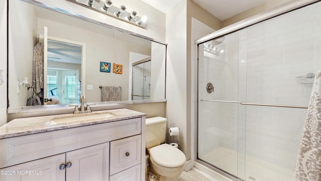 280 Tulip Ln, Freehold, NJ 07728 - ensuite bathroom featuring toilet, a stall shower, and vanity