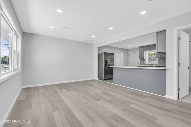 1624 Joffre Rd, Forked River, NJ 08731 - unfurnished living room featuring light wood-type flooring, recessed lighting, and baseboards