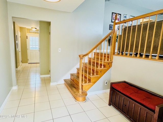 7 Rosewood Dr, Milltown, NJ 08850 - stairs with tile patterned flooring and baseboards