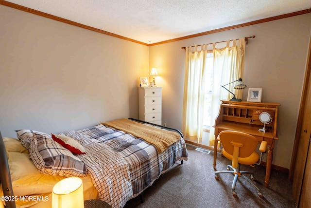 817 Wright Debow Rd, Jackson, NJ 08527 - bedroom featuring crown molding, carpet, and a textured ceiling