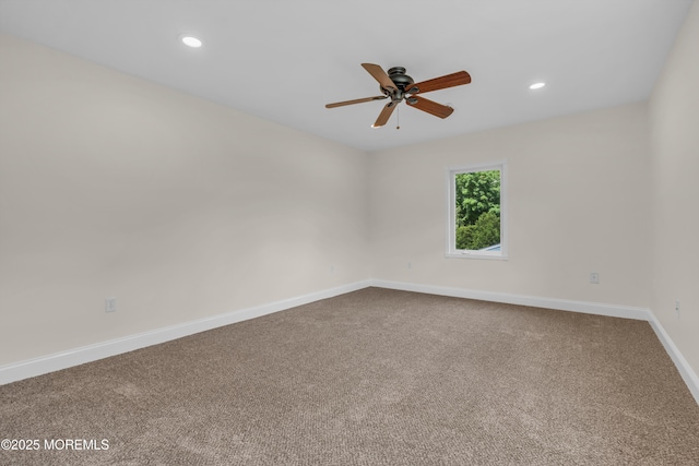352 Leesville Rd, Jackson, NJ 08527 - spare room with baseboards, carpet, ceiling fan, and recessed lighting