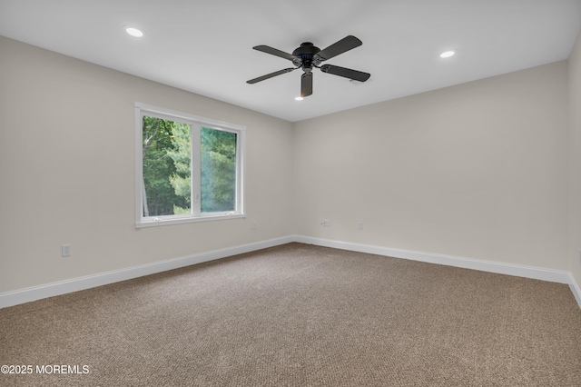 352 Leesville Rd, Jackson, NJ 08527 - carpeted empty room featuring ceiling fan, recessed lighting, and baseboards