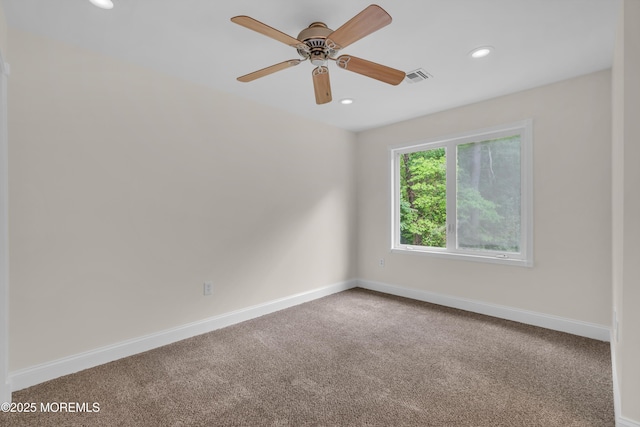 352 Leesville Rd, Jackson, NJ 08527 - carpeted spare room with baseboards, recessed lighting, and ceiling fan