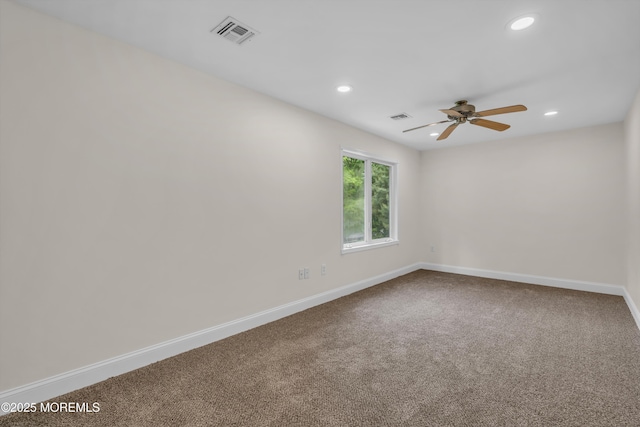 352 Leesville Rd, Jackson, NJ 08527 - carpeted spare room featuring baseboards, recessed lighting, and a ceiling fan