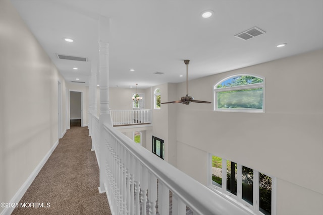 352 Leesville Rd, Jackson, NJ 08527 - hall featuring carpet floors, recessed lighting, and baseboards