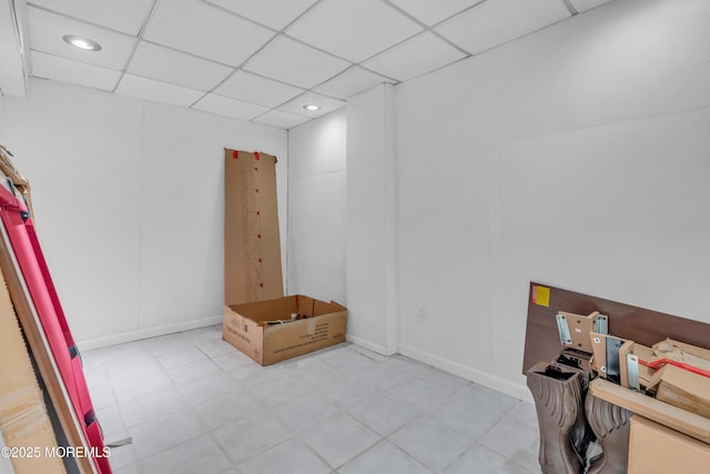 352 Leesville Rd, Jackson, NJ 08527 - interior space with a drop ceiling, recessed lighting, and baseboards
