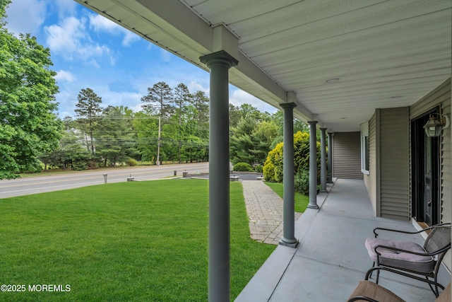 352 Leesville Rd, Jackson, NJ 08527 - covered porch featuring a lawn