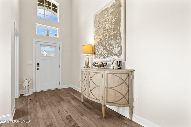 2 Haley Cir, Barnegat, NJ 08005 - foyer featuring wood finished floors, baseboards, and a towering ceiling