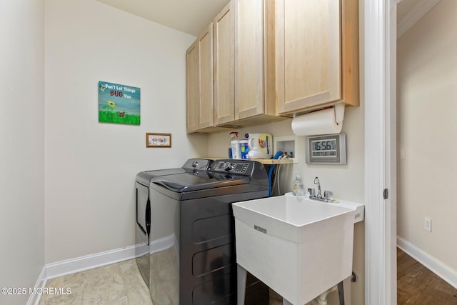 2 Haley Cir, Barnegat, NJ 08005 - laundry room featuring washing machine and clothes dryer, cabinet space, and baseboards
