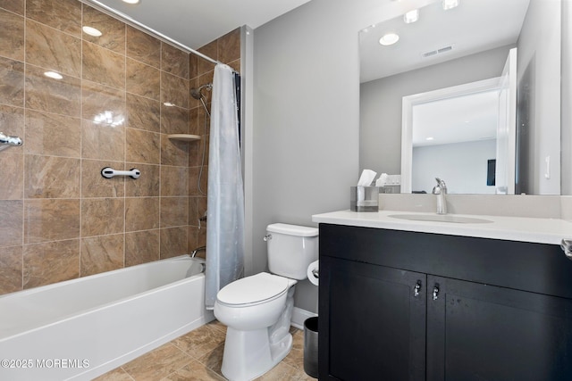 2 Haley Cir, Barnegat, NJ 08005 - full bath with vanity, toilet, shower / bathtub combination with curtain, recessed lighting, and baseboards