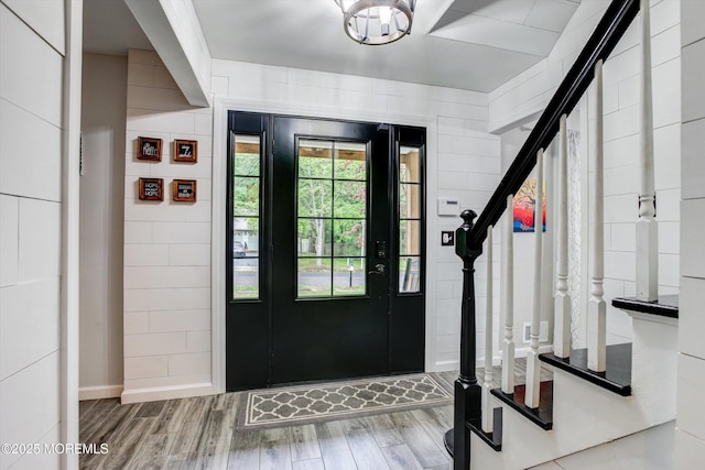 25 Merritt Ter, Matawan, NJ 07747 - foyer entrance with wood finished floors, stairway, and baseboards