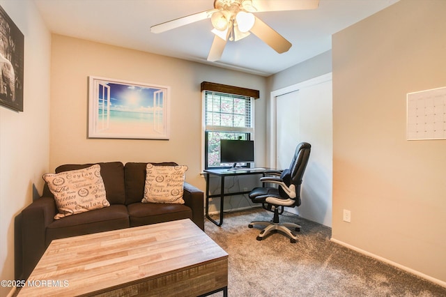 25 Merritt Ter, Matawan, NJ 07747 - office featuring carpet flooring and a ceiling fan