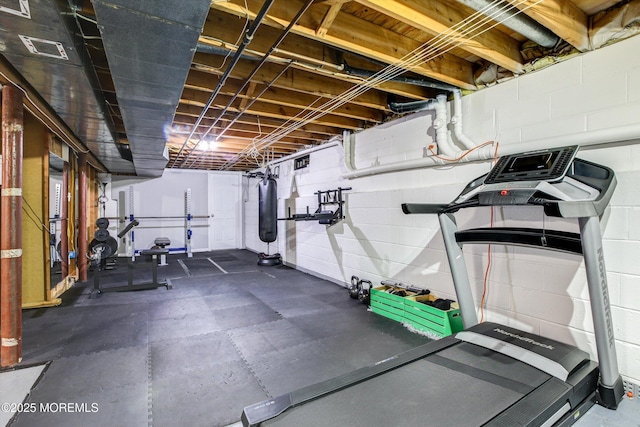 25 Merritt Ter, Matawan, NJ 07747 - workout area with concrete block wall