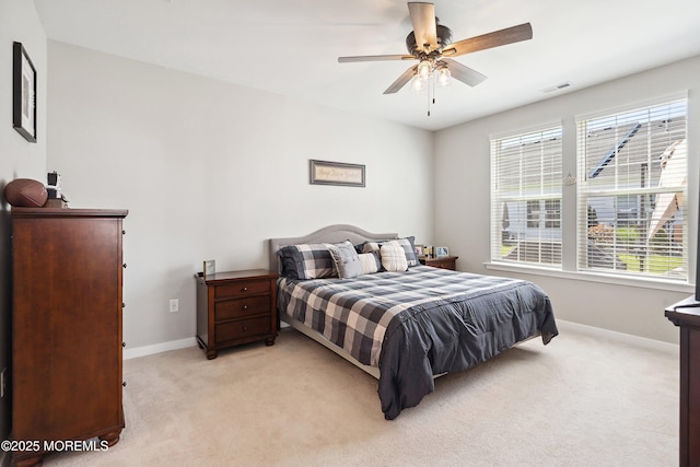 21 Gulfstream Rd, New Egypt, NJ 08533 - bedroom featuring baseboards, light colored carpet, and ceiling fan