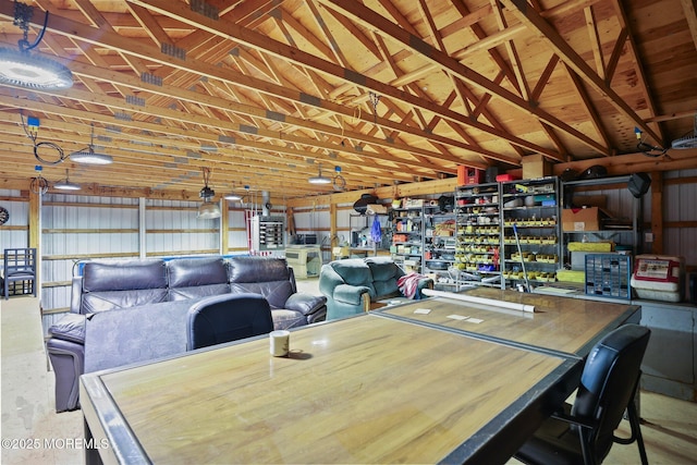 639 Eltone Rd, Jackson, NJ 08527 - dining space featuring vaulted ceiling and a workshop area