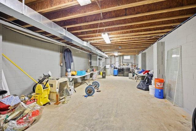 639 Eltone Rd, Jackson, NJ 08527 - unfinished basement featuring independent washer and dryer