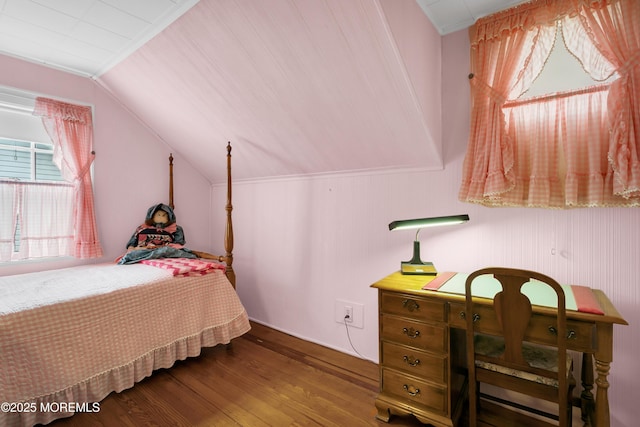 30 Balloch Pl, Red Bank, NJ 07701 - bedroom featuring vaulted ceiling and wood finished floors