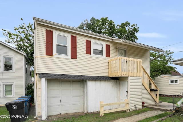289 Port Monmouth Rd, North Middletown, NJ 07748 - view of front facade featuring a garage and stairs