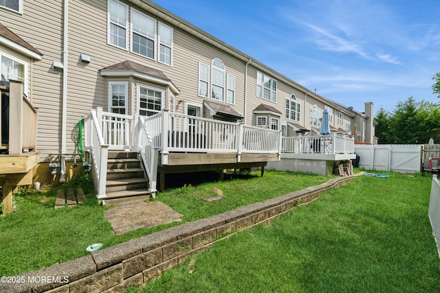 40 Dickerson Ln, Old Bridge, NJ 08857 - back of house featuring a wooden deck, a residential view, and a gate
