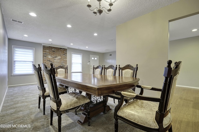 1299 E County Line Rd, Lakewood, NJ 08701 - dining area featuring baseboards, a textured ceiling, recessed lighting, and a chandelier