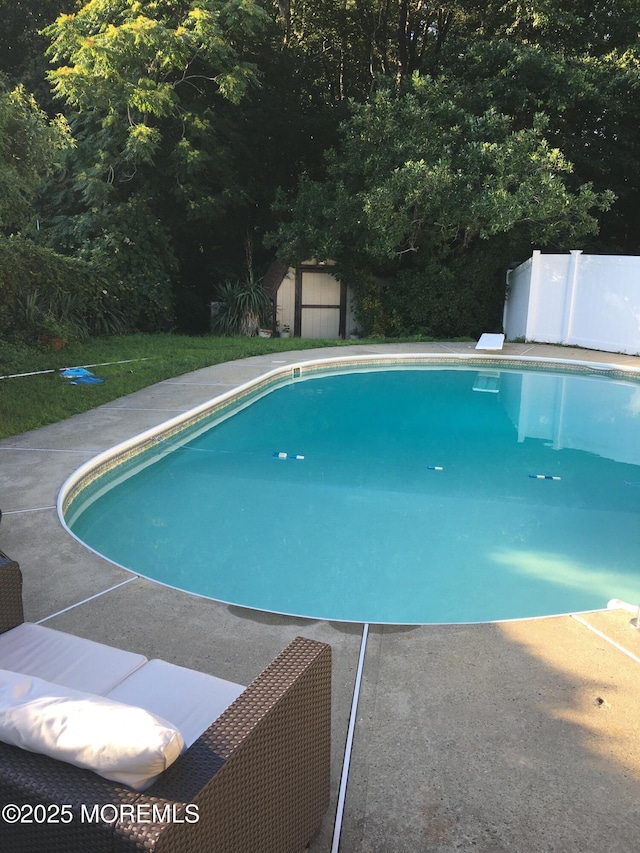 1299 E County Line Rd, Lakewood, NJ 08701 - view of pool featuring a storage shed