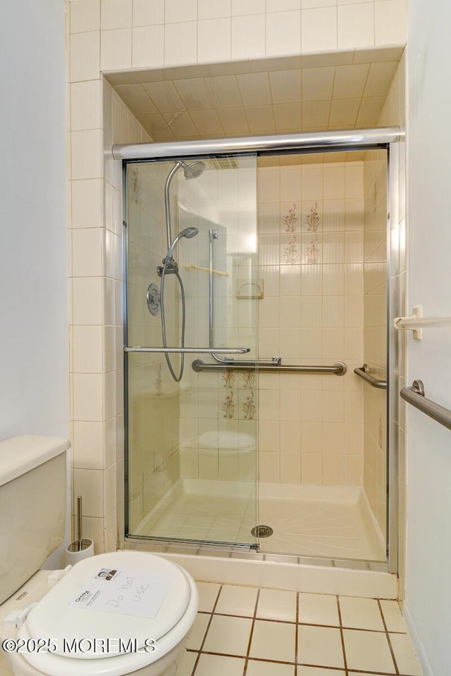 2 Thames Pl, Brick, NJ 08723 - bathroom with toilet, a stall shower, and tile patterned flooring