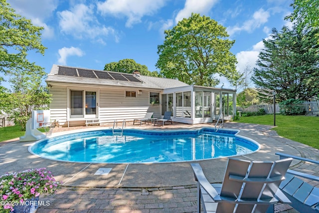 162 Delaware Ave, Atlantic Highlands, NJ 07716 - view of pool with a sunroom, a water slide, and a patio