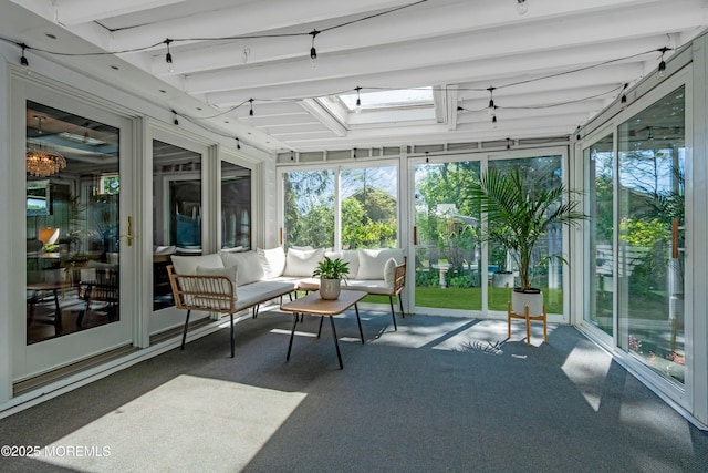 162 Delaware Ave, Atlantic Highlands, NJ 07716 - sunroom / solarium featuring carpet, healthy amount of natural light, a skylight, and floor to ceiling windows