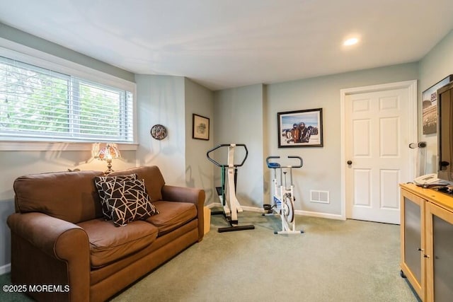 580 Patten Ave # 53, Long Branch, NJ 07740 - exercise room with baseboards and light carpet