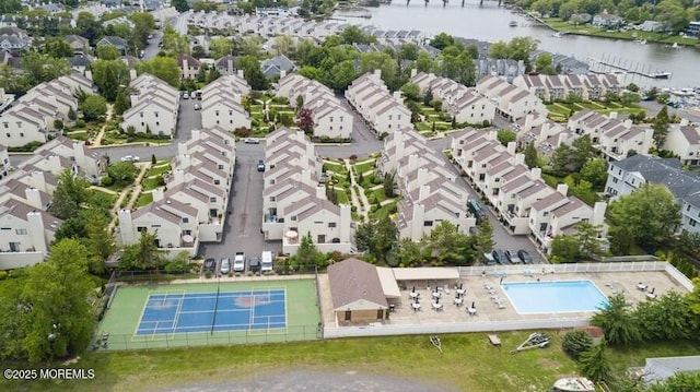 580 Patten Ave # 53, Long Branch, NJ 07740 - aerial perspective of suburban area featuring a nearby body of water and a pool area