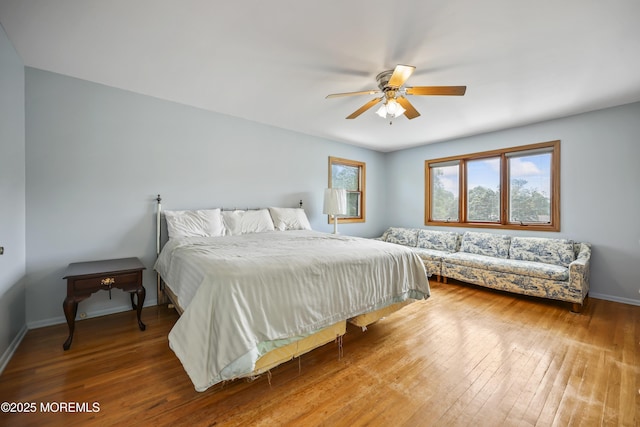 27 Sargent Rd, Freehold, NJ 07728 - bedroom featuring wood-type flooring, baseboards, and a ceiling fan