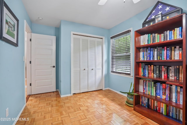 70 Walnut Ave, Red Bank, NJ 07701 - living area with baseboards and ceiling fan