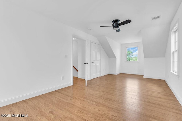 27 Main St, Port Monmouth, NJ 07758 - bonus room featuring ceiling fan, light wood-style flooring, baseboards, and lofted ceiling