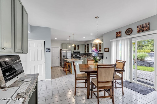 1771 Calico Ln, Toms River, NJ 08753 - dining room with light tile patterned floors and recessed lighting