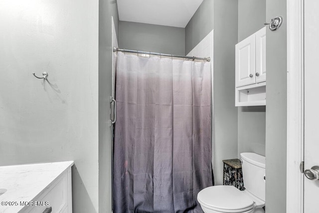1771 Calico Ln, Toms River, NJ 08753 - bathroom featuring toilet, vanity, and a shower with shower curtain