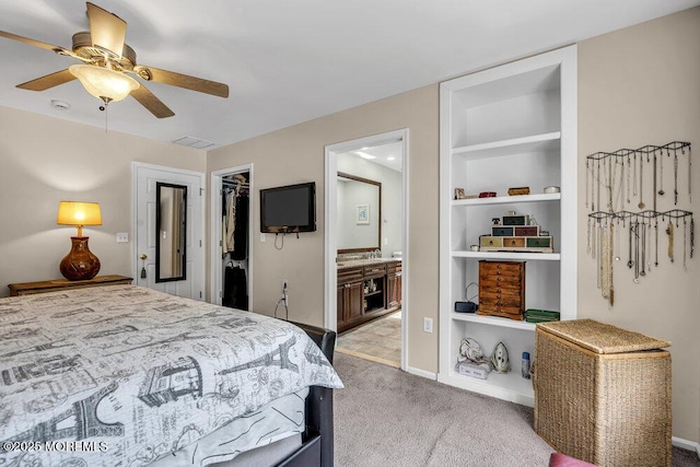 1771 Calico Ln, Toms River, NJ 08753 - bedroom with light colored carpet, ensuite bath, baseboards, and a walk in closet