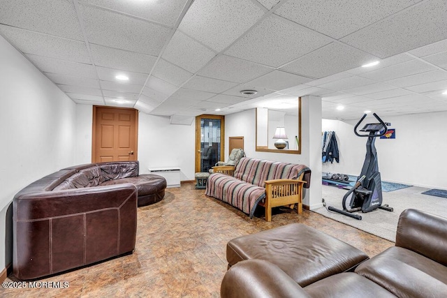 1771 Calico Ln, Toms River, NJ 08753 - living room featuring baseboards and a paneled ceiling