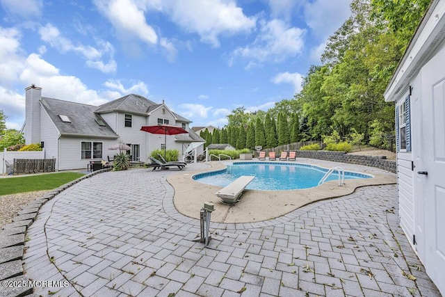 1771 Calico Ln, Toms River, NJ 08753 - view of pool featuring a diving board and a patio area