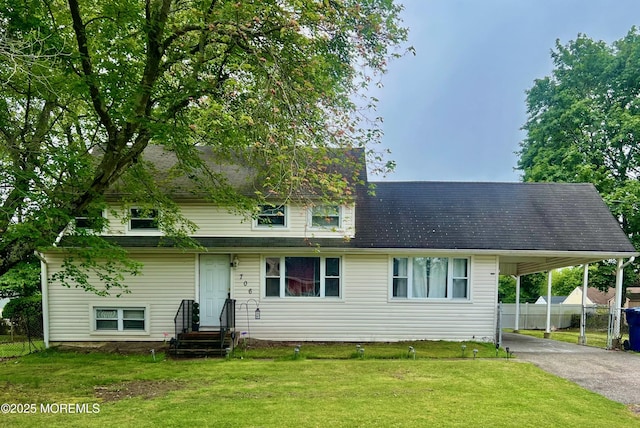 706 Tide Pl, Neptune Township, NJ 07753 - view of front of property featuring an attached carport, driveway, and entry steps