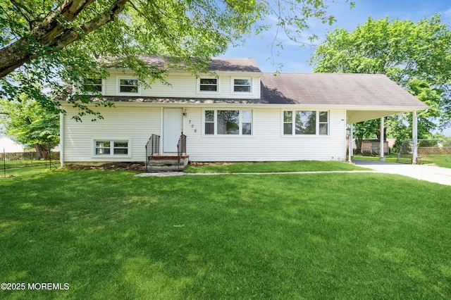 706 Tide Pl, Neptune Township, NJ 07753 - view of front facade featuring a carport, concrete driveway, and entry steps