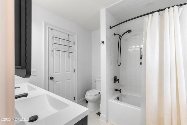 39 Sarah Ln, Howell, NJ 07731 - bathroom featuring toilet, shower / tub combo with curtain, and double vanity